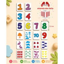 Karbonsoft Zeka Kartları Ahşap Eğitici Hafıza Eşleştirme Oyunu Sevimli Sayılar Oyuncak ( 5,5 x 7,5 Cm)