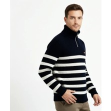 U.S. Polo Assn. Erkek Lacivert Yarım Fermuarlı Kazak 50293125-VR033