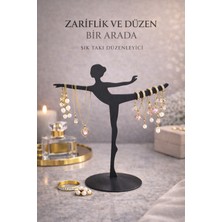 Flow Home Balerin Tasarımlı Takı Standı Takı Organizer Kolye Askılığı Masaüstü Yüzük Küpe Düzenleyici Siyah