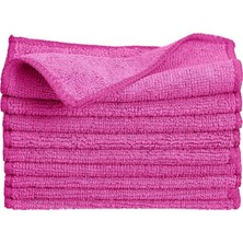 Wilma Mikrofiber Temizlik Bezi Pro Pembe 40X40 cm - 5 Adet - 250 Gsm - Cam Bezi - Mutfak Bezi