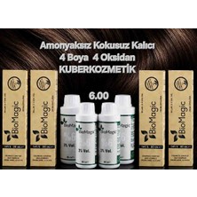 Biomagic 6.00 Koyu Kumral Organik Içerikli Amonyaksız Kalıcı Kokusuz Saç Boyası 4boya 4oksidan