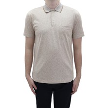 Santa Fistan Store Erkek Desenli Klasik Kesim Rahat Kalıp Tek Cepli Polo Yaka T-Shirt