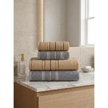 Asev Tekstil 90X150 & 50X90 cm Nevora Serisi 4’lü Banyo Havlu Seti – Hamam Seti
