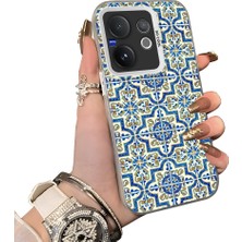 HONTINGA Vivo V60 5g ile Uyumlu Kılıfı Silikon Kenar Sert Arka Düşüme Önleyici Basitlik Anti Düşme Kamera Korumali Fars Desen Telefon Kılıfı Kadın ve Erkek Için Uygundur K1-0625