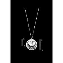 Roxx Jewellery 925 Ayar Gümüş O Harf Plaka Yaşam Çiçekli Top Zincirli Kadın Kolye