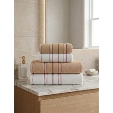Asev Tekstil 90X150 & 50X90 cm Nevora Serisi 4’lü Banyo Havlu Seti – Hamam Seti
