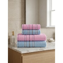 Asev Tekstil 90X150 & 50X90 cm Nevora Serisi 4’lü Banyo Havlu Seti – Hamam Seti