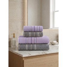 Asev Tekstil 90X150 & 50X90 cm Nevora Serisi 4’lü Banyo Havlu Seti – Hamam Seti