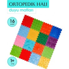 Ortohalı 16 Modüllü Ortopedik Halı Çocuk Masaj Paspası Renkli Puzzle Çocuk Masaj Halıları OH16