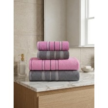 Asev Tekstil 90X150 & 50X90 cm Nevora Serisi 4’lü Banyo Havlu Seti – Hamam Seti