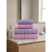 Asev Tekstil 90X150 & 50X90 cm Nevora Serisi 4’lü Banyo Havlu Seti – Hamam Seti