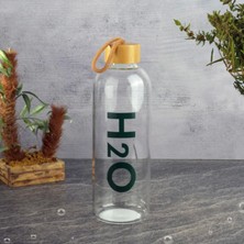 Matmel Bambu Kapaklı H2O Cam Matara - Şeffaf / Açık Kahverengi - 1 Lt
