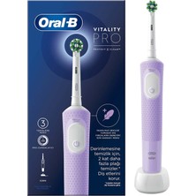 Oral-B Şarjlı Diş Fırçası Vitality Pro Lila Orta Sertlikte Fırça Kılı ile Derin Temizlik
