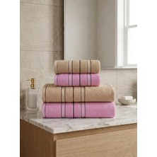 Asev Tekstil 90X150 & 50X90 cm Nevora Serisi 4’lü Banyo Havlu Seti – Hamam Seti