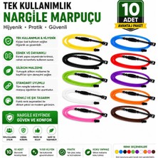 Eds Tek Kullanımlık Nargile Marpuçu 10 Adet – Hijyenik Silikon Hortum – Renkli Esnek Nargile Marpuç Seti