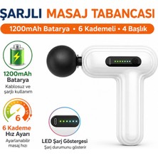 Qasul Şarjlı Masaj Tabancası 1200MAH Bataryalı 6 Kademeli 4 Başlıklı Kas Gevşetici Masaj Aleti
