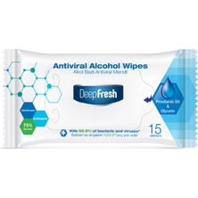 Deep Fresh Alkol Bazlı Antiviral Islak Cep Mendili 15'li 4 Adet