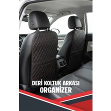 Rizq Peugeout 408 Uyumlu 2 Adet Gri Deri Gri Dikişli Araç Içi Koltuk Organizeri