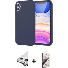 Marsilyan™- iPhone 11 Kılıf Kozmos Yansıma Özel Seri - Siyah Bilvis 3D Mat Cam Ekran Koruyucu + Raze Metal Kamera Lens - Gs