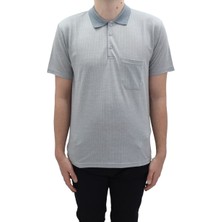 Santa Fistan Store Erkek Desenli Klasik Kesim Rahat Kalıp Tek Cepli Polo Yaka T-Shirt