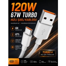 Astakos Xiaomi,Poco Uyumlu Turbo Type C Şarj Kablosu 67w/120W 6A Tüm Redmi Serisi Salise Göstergeli