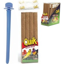 Quik Kumlu Tünek 4'lü Plastik Tünek Kuşlar İçin Özel Yapı 19 cm Uzunluk