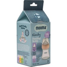 Mooma Kindy Biberon 150 ml 0-6 Ay Yavaş Akış Gül Kurusu (4 Adet)