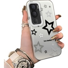 HONTINGA Vivo Y31 5g ile Uyumlu Kılıfı Silikon Kenar Sert Arka Düşüme Önleyici Basitlik Anti Düşme Kamera Korumali Yıldız Desen Telefon Kılıfı Kadın ve Erkek Için Uygundur K1-0703