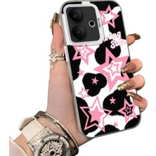 HONTINGA Vivo V60 Lite 5g ile Uyumlu Kılıfı Silikon Kenar Sert Arka Düşüme Önleyici Basitlik Anti Düşme Kamera Korumali Yıldız Desen Telefon Kılıfı Kadın ve Erkek Için Uygundur K1-0702