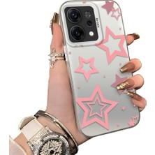 HONTINGA Oppo Reno 14 5g ile Uyumlu Kılıfı Silikon Kenar Sert Arka Düşüme Önleyici Basitlik Anti Düşme Kamera Korumali Yıldız Desen Telefon Kılıfı Kadın ve Erkek Için Uygundur K1-0709