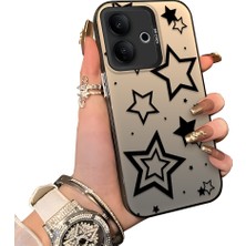 HONTINGA Vivo V60 Lite 5g ile Uyumlu Kılıfı Silikon Kenar Sert Arka Düşüme Önleyici Basitlik Anti Düşme Kamera Korumali Yıldız Desen Telefon Kılıfı Kadın ve Erkek Için Uygundur K1-0703