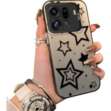 HONTINGA Oppo Find X9 Pro 5g ile Uyumlu Kılıfı Silikon Kenar Sert Arka Düşüme Önleyici Basitlik Anti Düşme Kamera Korumali Yıldız Desen Telefon Kılıfı Kadın ve Erkek Için Uygundur K1-0703