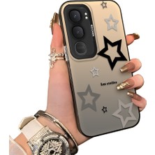 HONTINGA Vivo Y31 5g ile Uyumlu Kılıfı Silikon Kenar Sert Arka Düşüme Önleyici Basitlik Anti Düşme Kamera Korumali Yıldız Desen Telefon Kılıfı Kadın ve Erkek Için Uygundur K1-0704