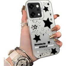 HONTINGA Oppo Reno 14 Pro 5g ile Uyumlu Kılıfı Silikon Kenar Sert Arka Düşüme Önleyici Basitlik Anti Düşme Kamera Korumali Yıldız Desen Telefon Kılıfı Kadın ve Erkek Için Uygundur K1-0704