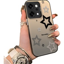 HONTINGA Oppo Reno 14 Pro 5g ile Uyumlu Kılıfı Silikon Kenar Sert Arka Düşüme Önleyici Basitlik Anti Düşme Kamera Korumali Yıldız Desen Telefon Kılıfı Kadın ve Erkek Için Uygundur K1-0704