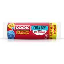 Cook Ekonomik Orta Çöp Torbası 30'lu 2 Adet