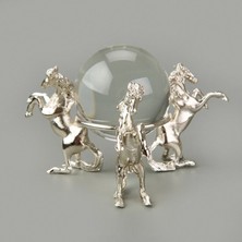 Matmel Deco Atlı Cam Top Dekor - Silver - 11 cm