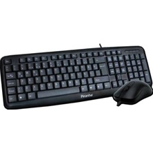 Piranha 2325 Kablolu Q Klavye Mouse Set Ev - Ofis Kullanımı İçin Ergonomik Tasarım Siyah Renk