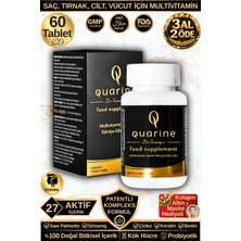 Dr. Sammy's Quarine Saç, Tırnak, Cilt ve Vücut Vitamini (60 Tablet) Dökülme ve Yıpranma Karşıtı Keratin, Biotin, Bitkisel Kök Hücre Extratları,Ginseng ve Multivitamin İçeren Diyet Takviyesi