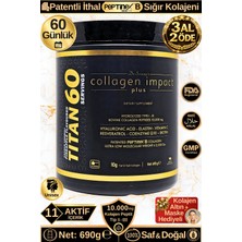 Dr. Sammy's Kolajen 10.000 Mg Tip 1-3 %100 Saf Patentli Hidrolize Sığır Kolajeni, 150MG Hyaluronik Asit, 500 Mg Vitamin C, 200 Mg Glutatyon, 25MG Resveratrol, 100 Mg Elastin, Titan 60 Diyet Takviyesi