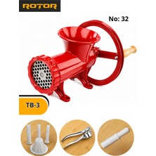 Rotor Manuel Et Kıyma Makinesi No:32 Döküm Gövde – Paslanmaz Bıçak ve Izgaralı