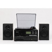 Dosound Tr-18 Ahşap Hoparlörlü Pikap Çalar Kaset CD Bluetooth USB Sd Müzik Sistemi