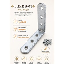Nzb L Demir Köşebent Oval Başlı 15X55X55 mm Güçlü Sabitleme Mobilya Bağlantı Aparatı  (50 Adet)