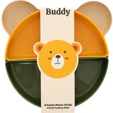 Tucklebery Buddy Mama Tabağı - 5 Parça Bej-Yeşil-Sarı (2 Adet)