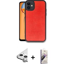 Marsilyan™- iPhone 11 Kılıf Kıvılcım Işık Serisi - Siyah Bilvis 3D Mat Cam Ekran Koruyucu + Raze Metal Kamera Lens - Gs