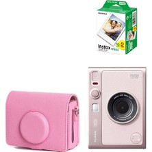 Fujifilm Instax Mini Evo Fotoğraf Makinesi Çantalı 20'li Film Seti 1 Pembe