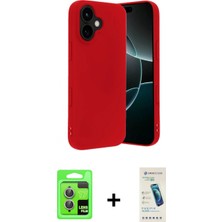 Pileli Store Pilelistore™ iPhone 17 Kılıf Ahenk Serisi - Şeffaf Pasifik Cam Ekran Koruyucu + Raze Metal Kamera Lens - Akmr