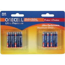 Onecell Ultra Premium Alkalin Aaa Boy Pil 8li (2 Adet)