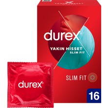 Durex Yakın Hisset Slim Fit Prezervatif 16'lı 4 Adet
