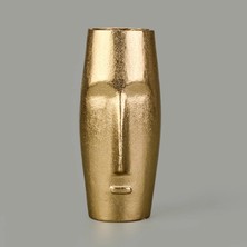 Matmel Soyut Gold Vazo - Sarı - 9X20 cm